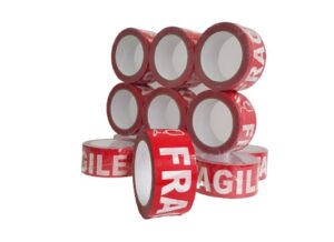 Red, Brown & Clear Fragile Packaging Parcel Packing Tape – 48mm x 66m